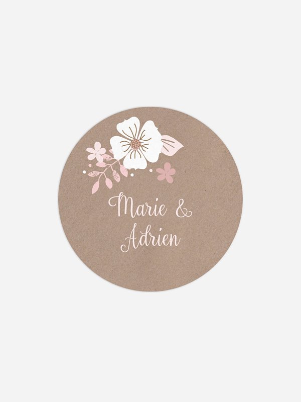 Étiquette cadeau mariage Champêtre printanier