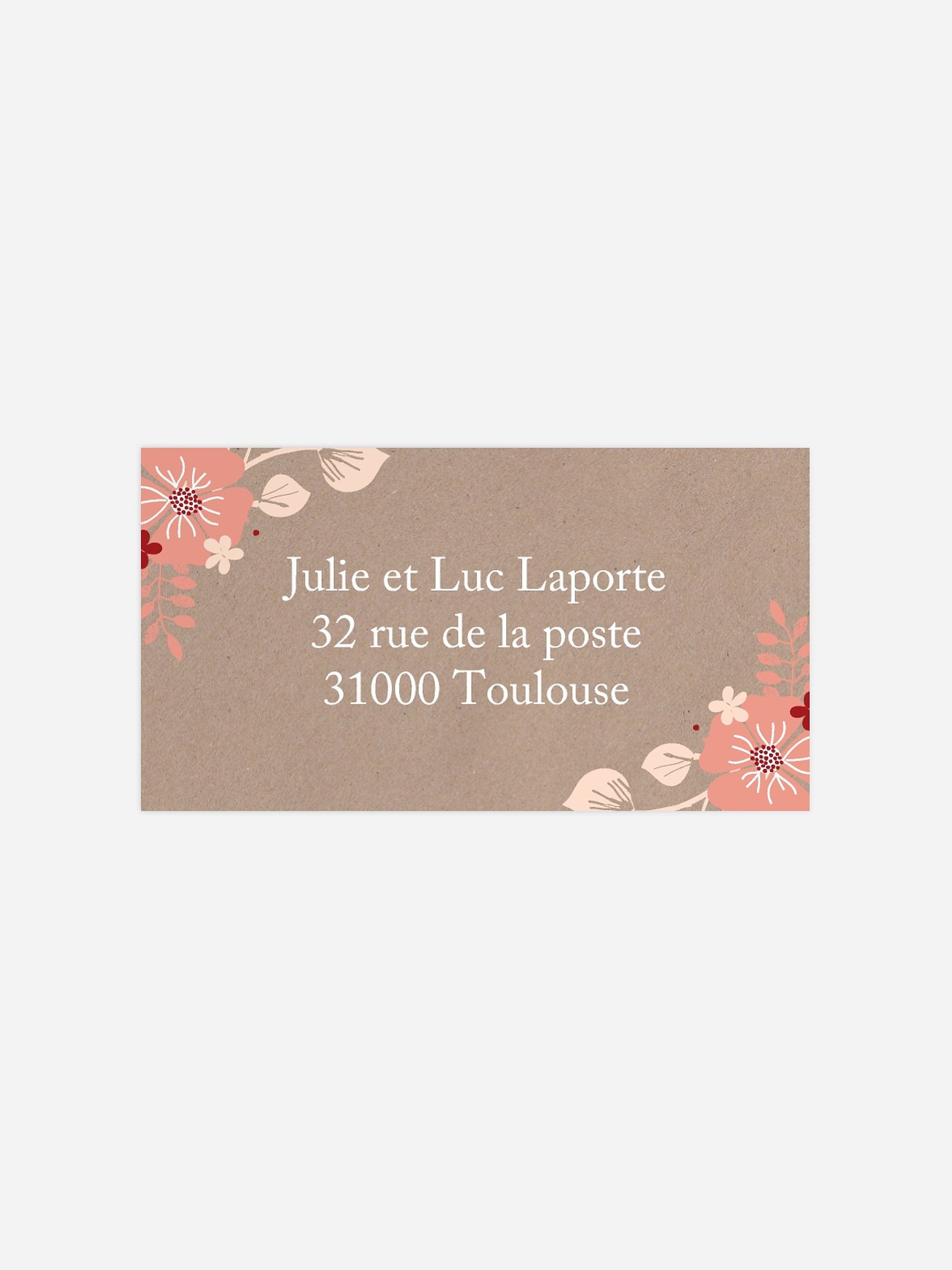 étiquette destinataire anniversaire Champêtre printanier