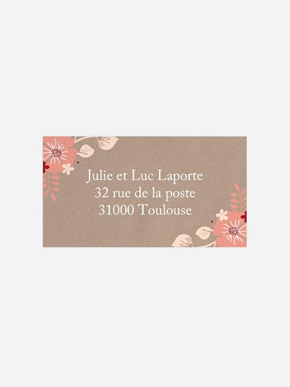 étiquette destinataire anniversaire Champêtre printanier