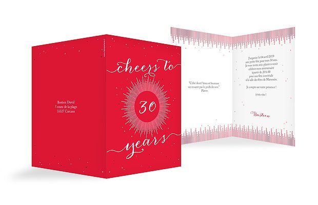 invitation anniversaire 30 Cheers