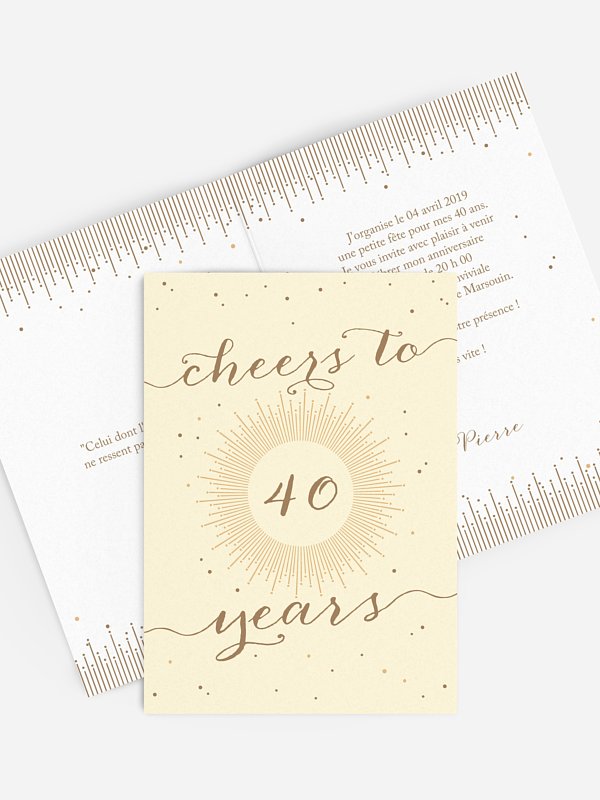 Invitation Anniversaire 40 Cheers