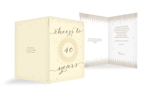 invitation anniversaire 40 Cheers