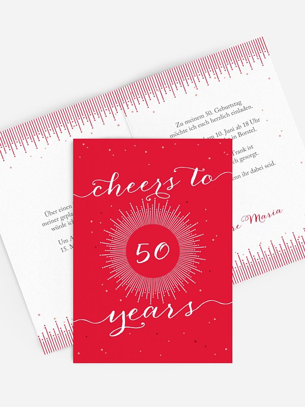 Einladung 50. Geburtstag Sparkling