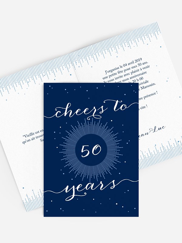 invitation anniversaire 50 Cheers