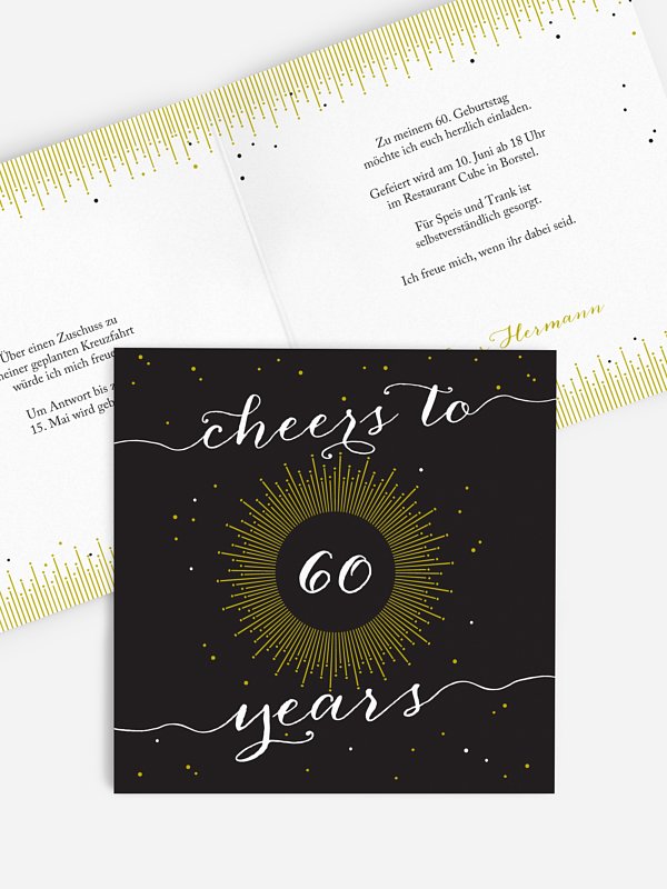Einladung 60. Geburtstag Sparkling