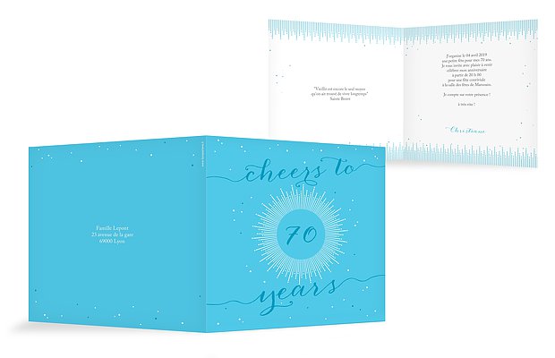 invitation anniversaire 70 Cheers