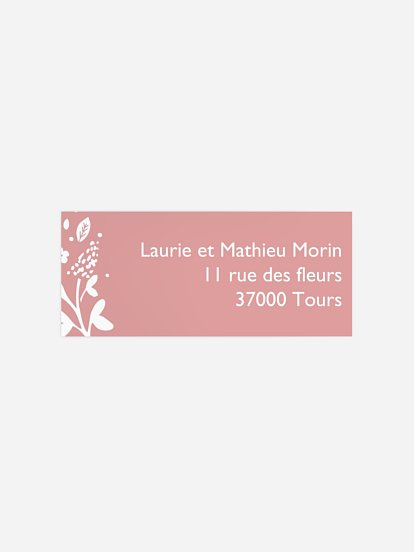 Étiquette expéditeur naissance Fleuri