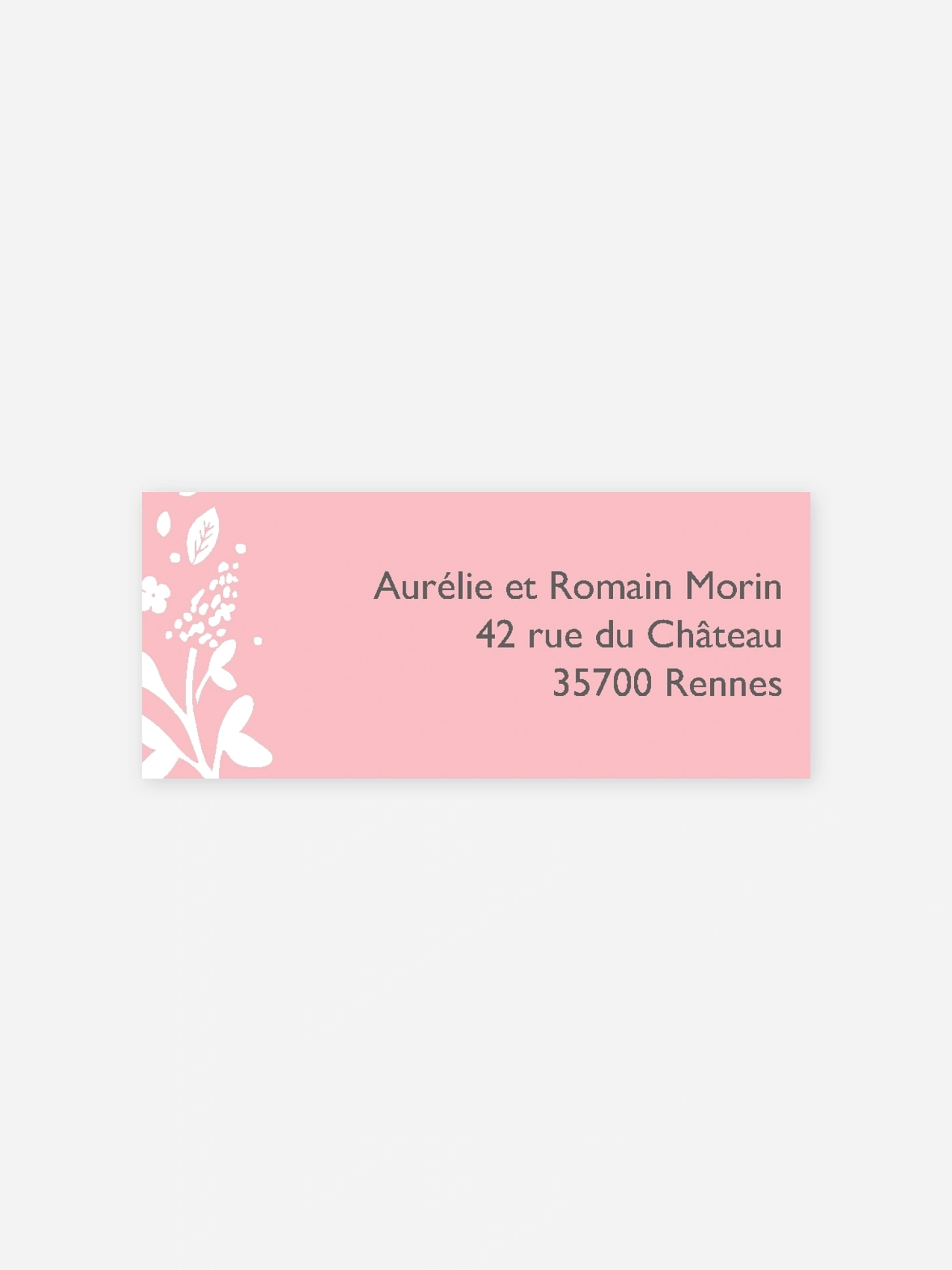 Étiquette expéditeur baptême Fleuri