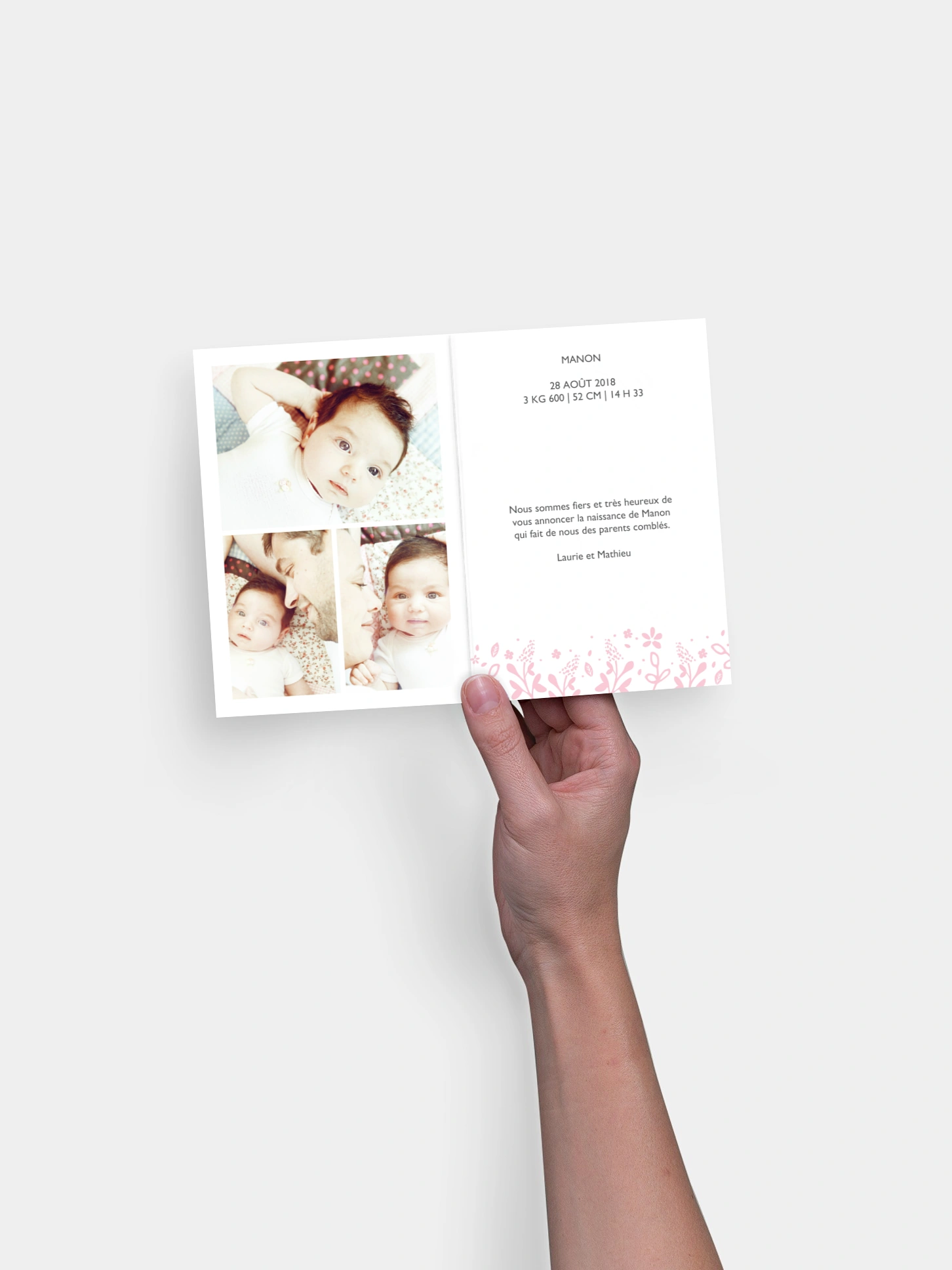 Faire-part naissance Fleuri