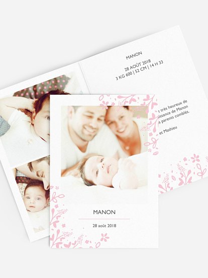 Faire-part naissance Fleuri