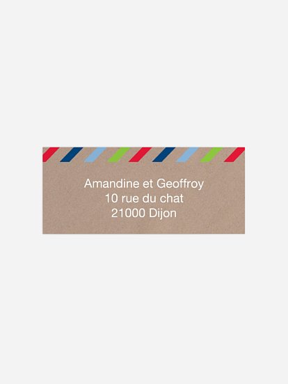 Étiquette expéditeur naissance Pictos kraft