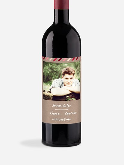 Étiquette pour bouteille Pictos kraft