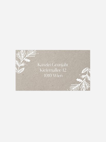 Empfängeraufkleber geschäftl. Weihnachten Christmas Button