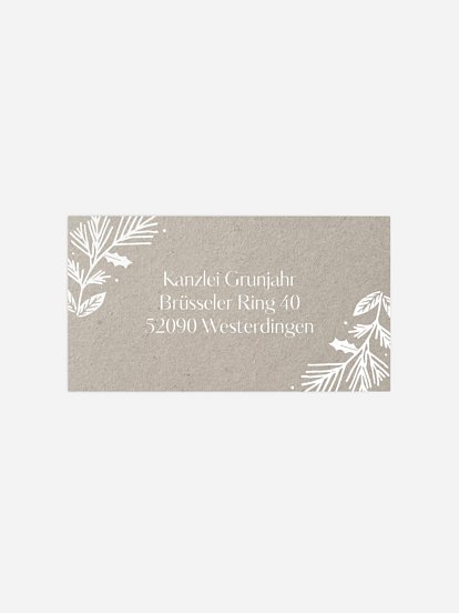 Empfängeraufkleber geschäftl. Weihnachten Christmas Button