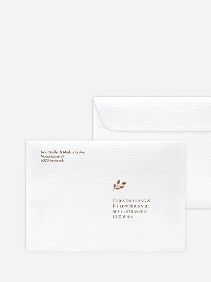 Bedruckter Briefumschlag Hochzeit Auf Holz