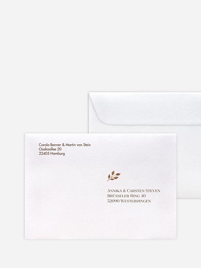 Bedruckter Briefumschlag Hochzeit Auf Holz