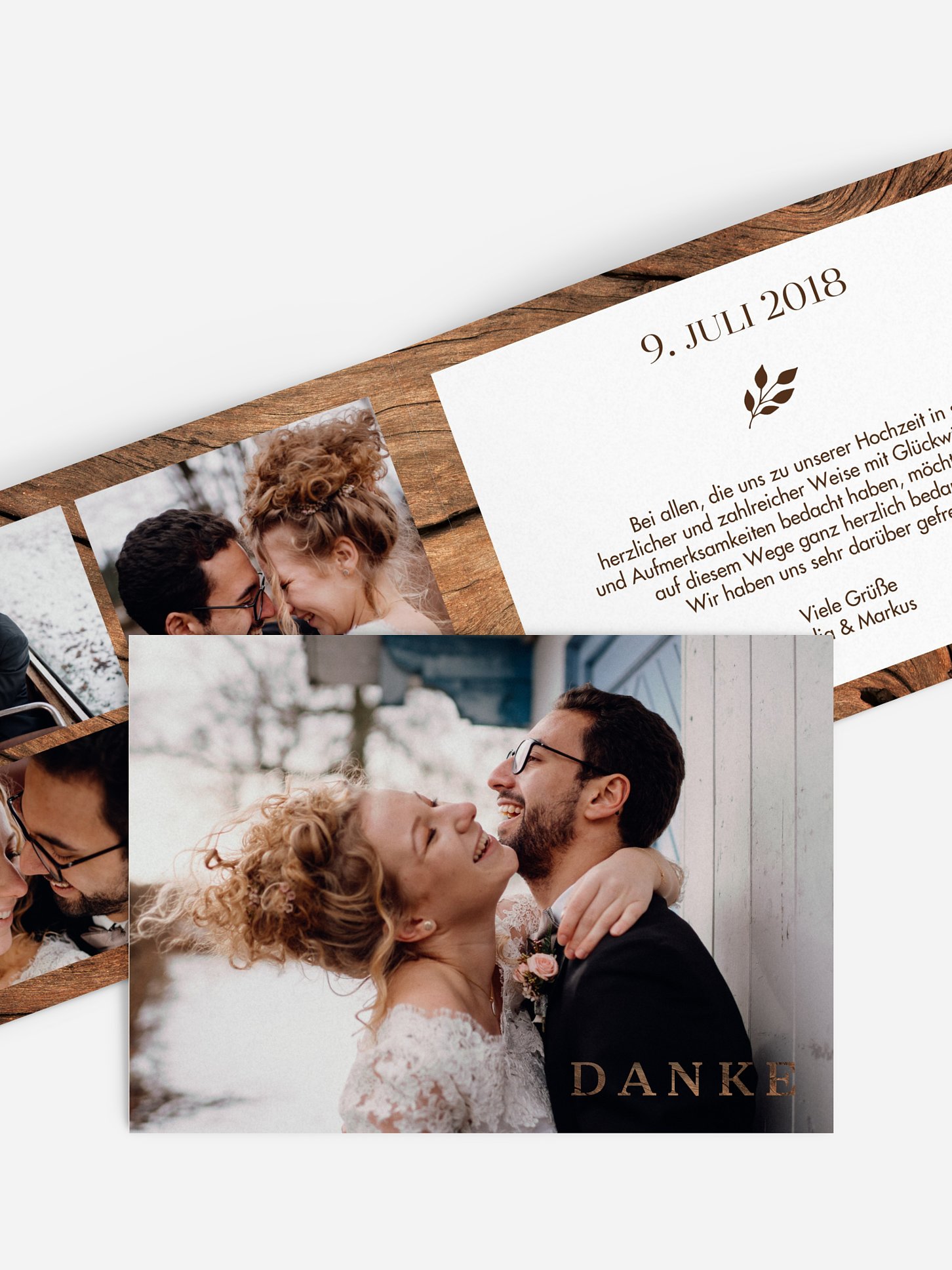 Dankeskarte Hochzeit Auf Holz