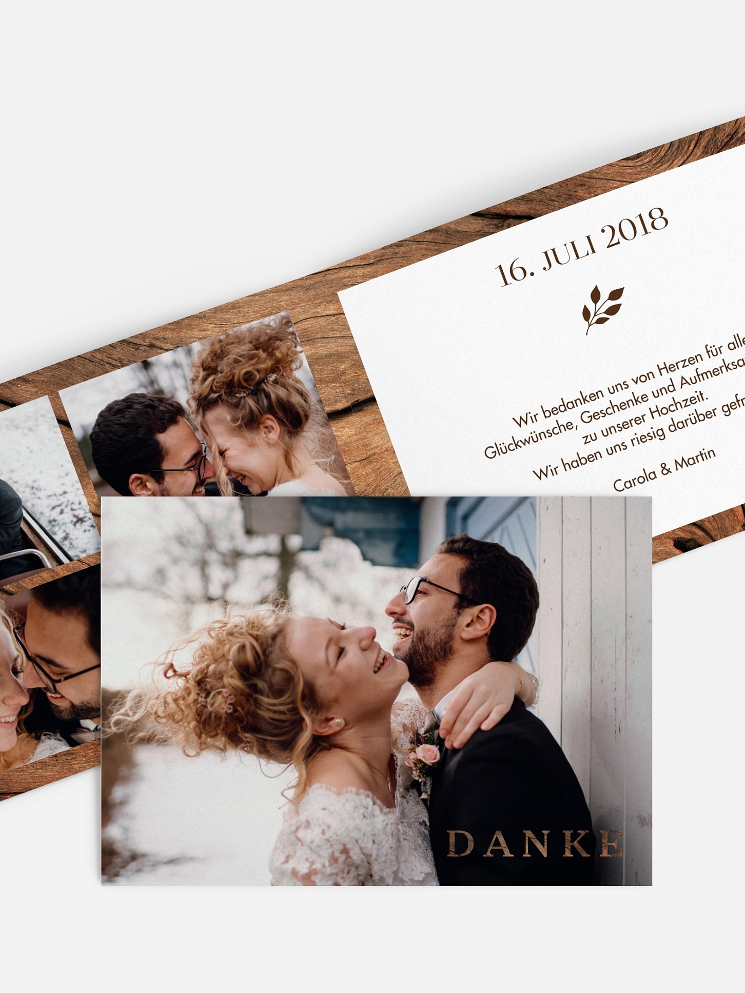 Dankeskarte Hochzeit Auf Holz