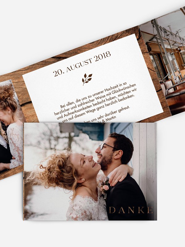 Dankeskarte Hochzeit Auf Holz