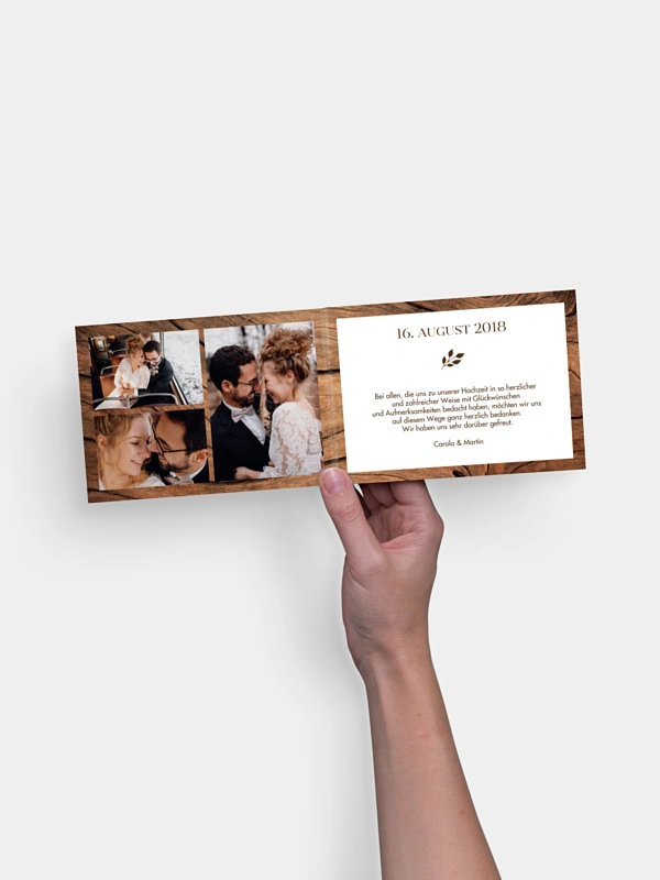 Dankeskarte Hochzeit Auf Holz