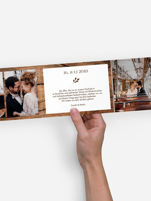 Dankeskarte Hochzeit Auf Holz