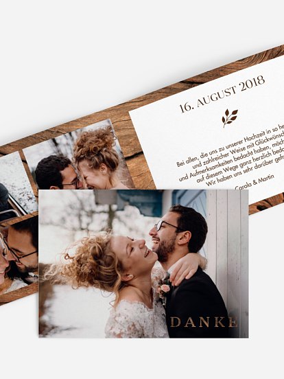 Dankeskarte Hochzeit Auf Holz
