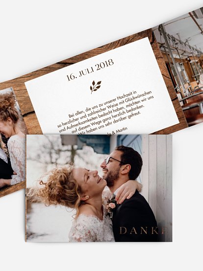 Dankeskarte Hochzeit Auf Holz