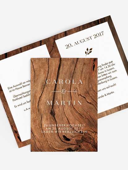 Hochzeitseinladung Auf Holz