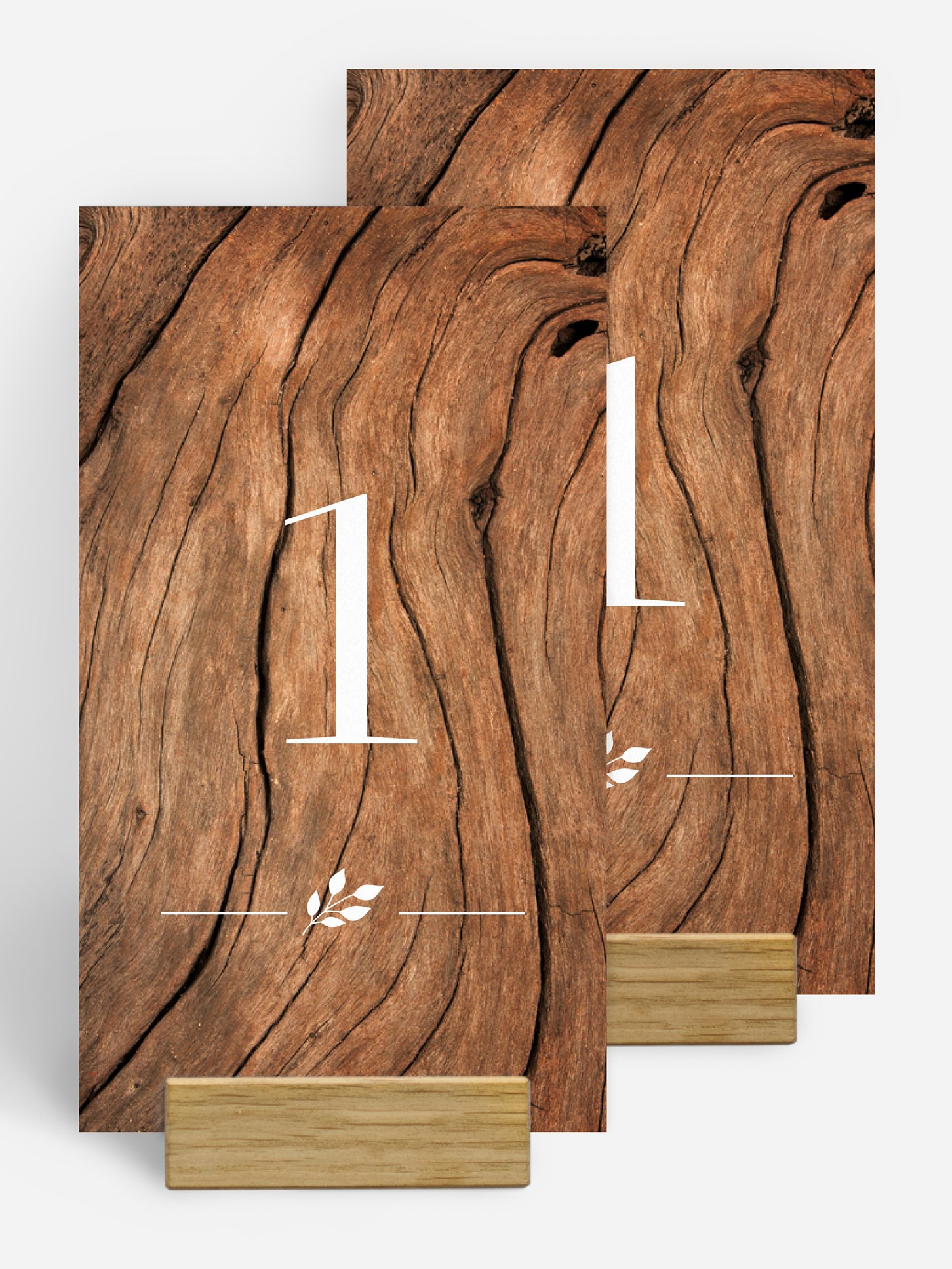 Numéro de table mariage Effet bois