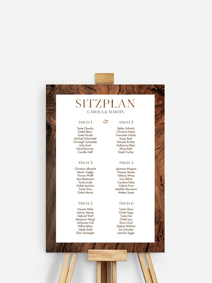 Sitzplan Plakat Auf Holz