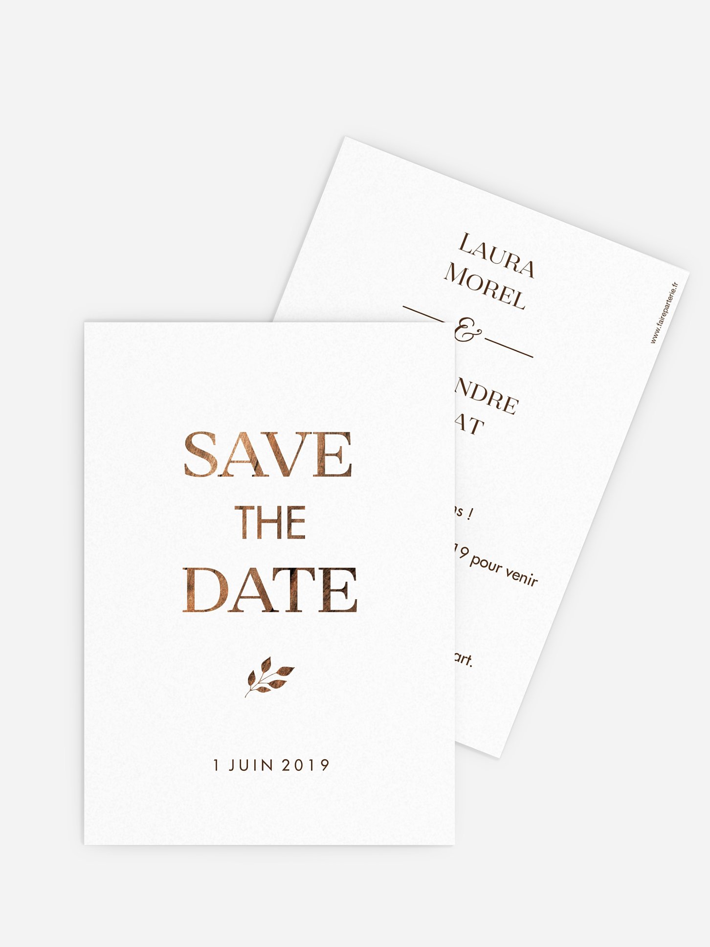Save the date Effet bois