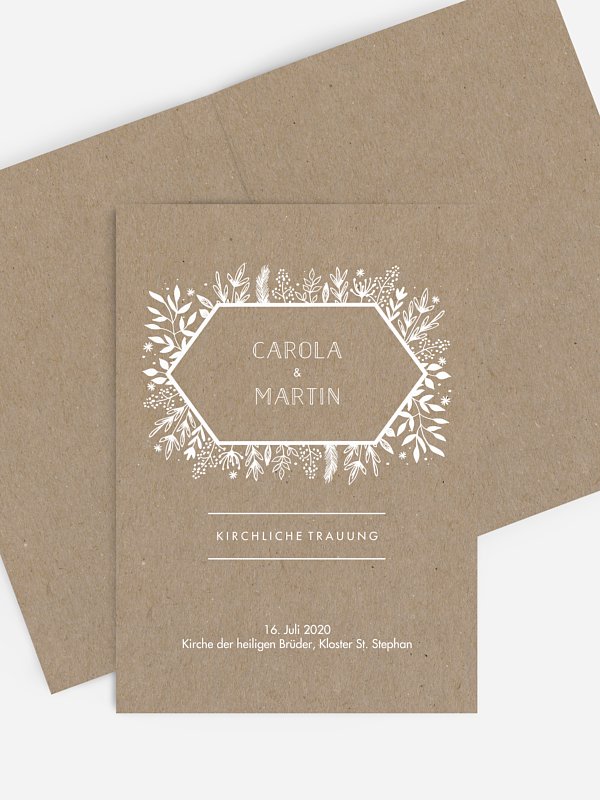 Kirchenheft Hochzeit Les Floralies Kraftpapier