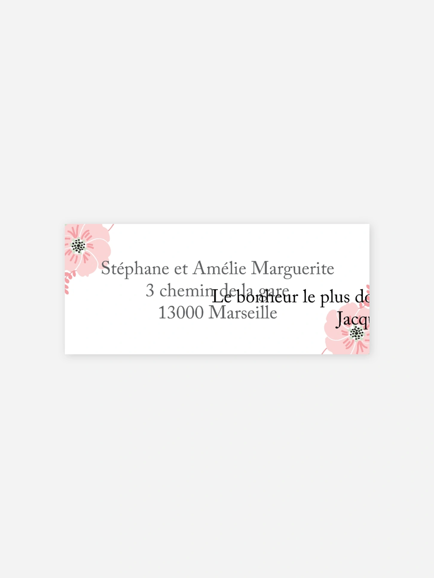 Étiquette expéditeur naissance Couronne fleurie