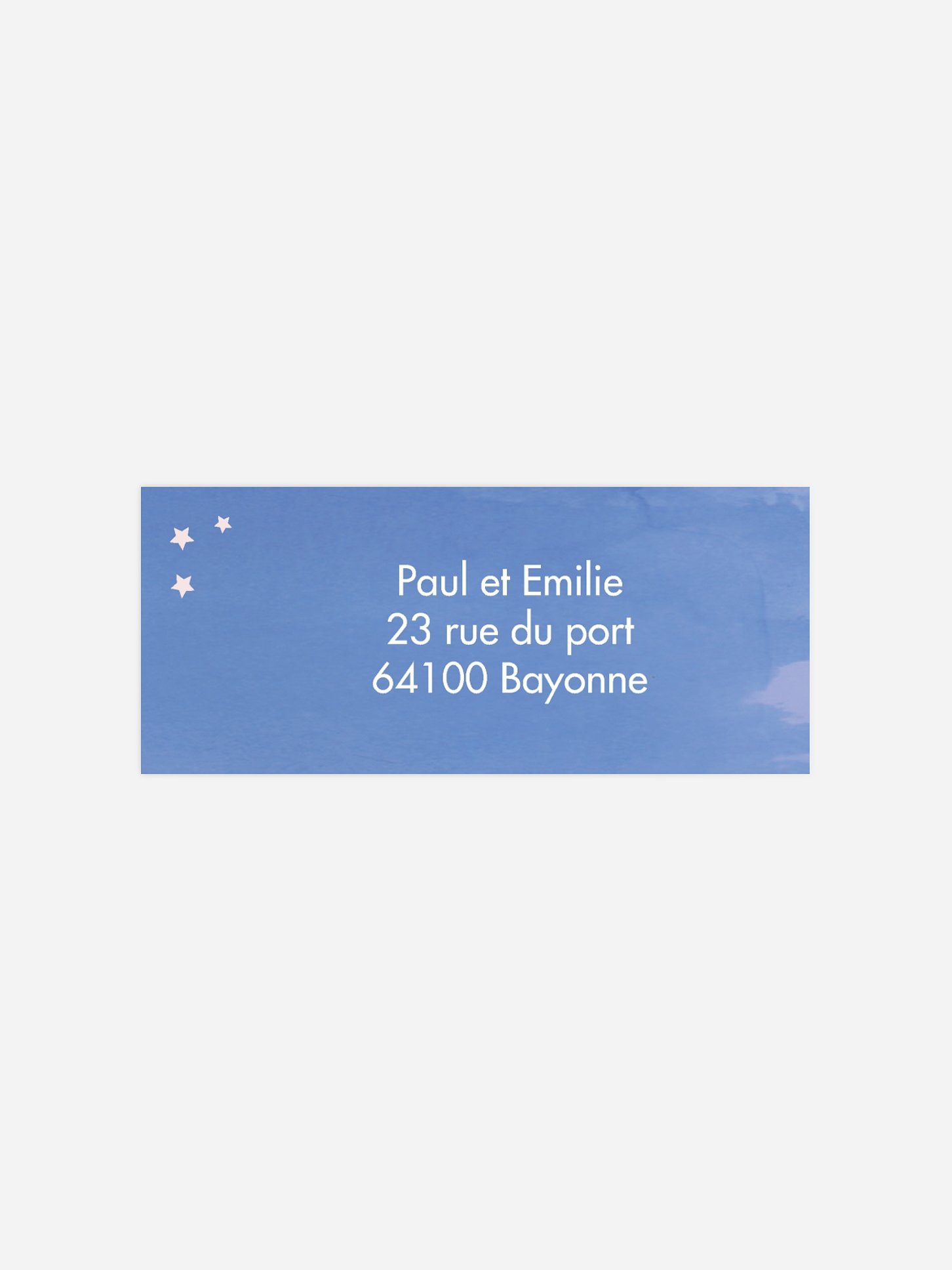 Étiquette expéditeur naissance Dans les nuages