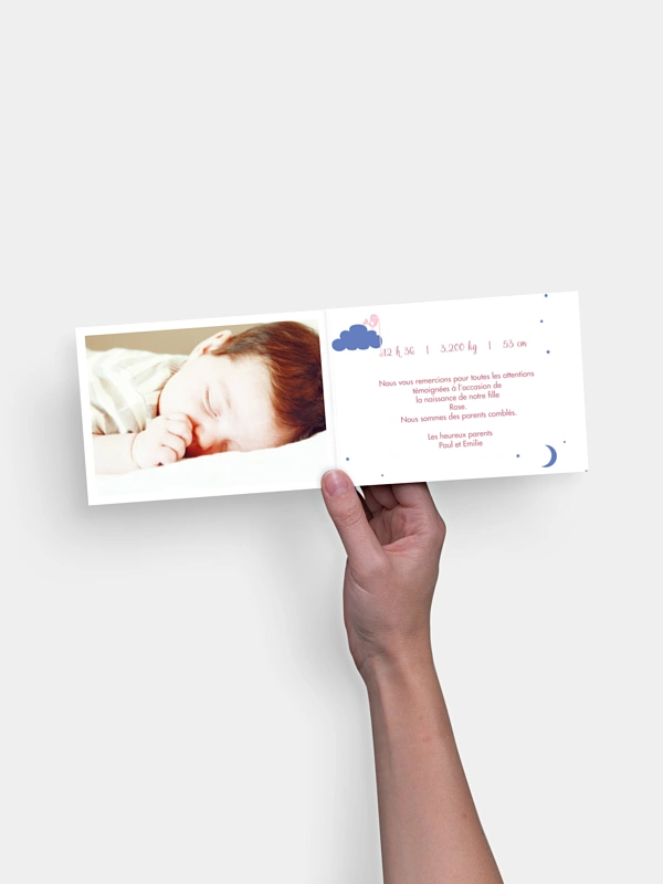 Faire-part naissance Dans les nuages