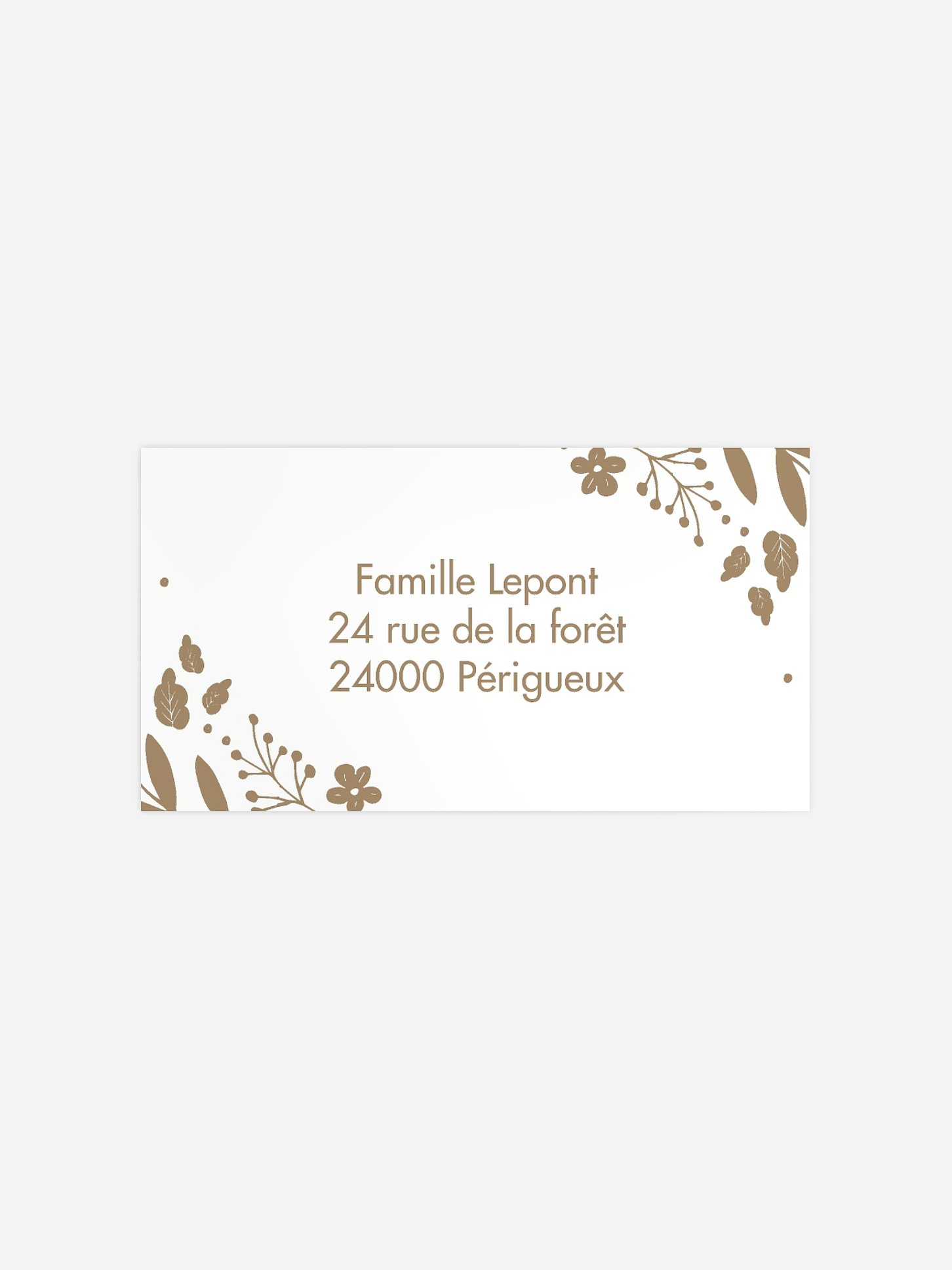Étiquette destinataire naissance Kraft Floral