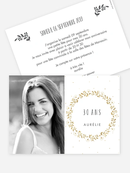 invitation anniversaire Couronne scintillante
