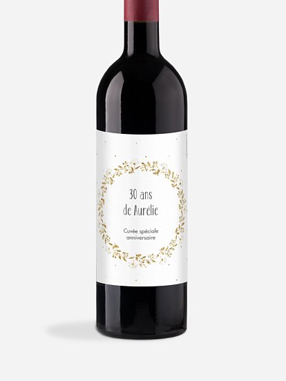 Étiquette pour bouteille Couronne scintillante