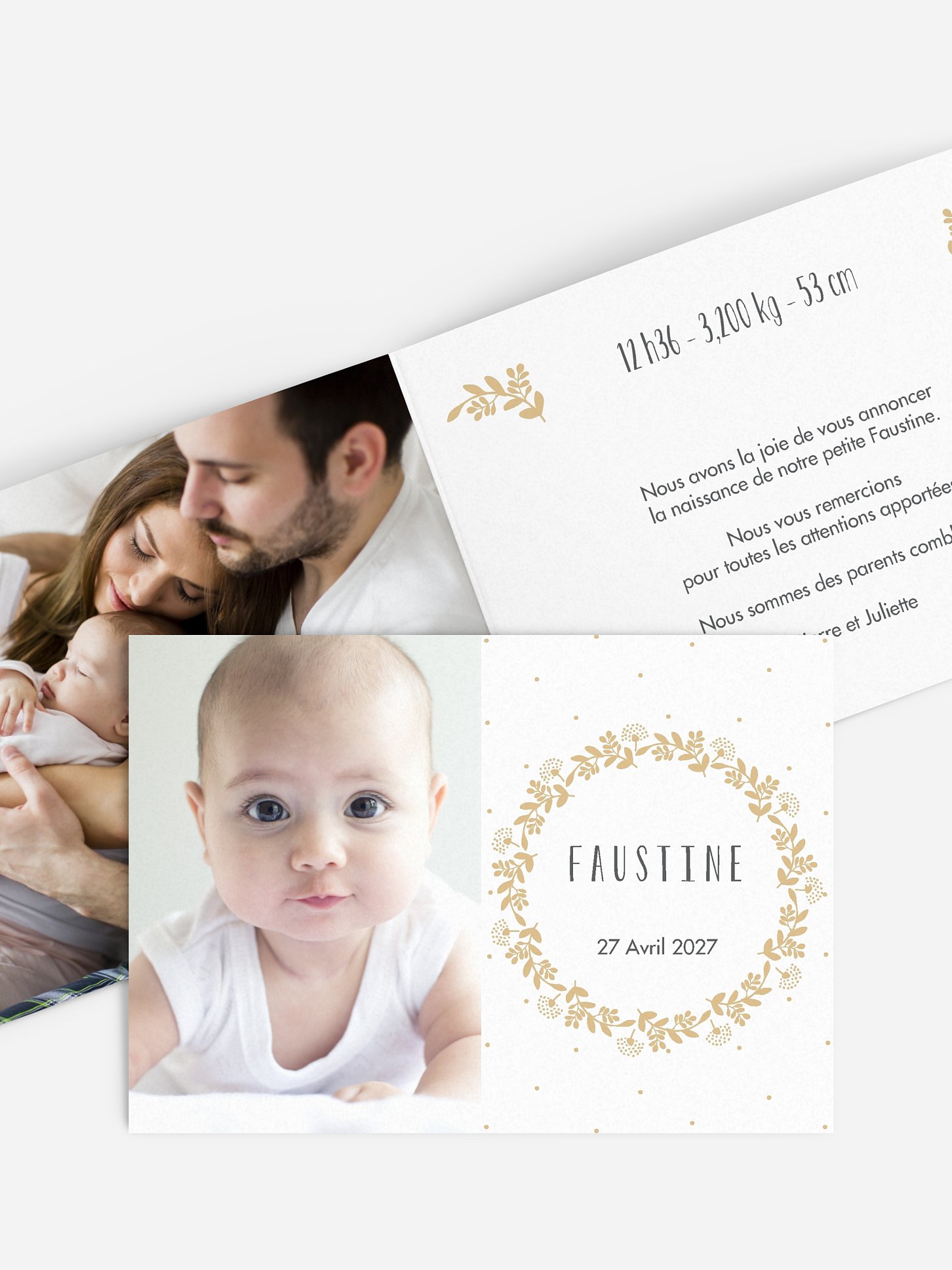 Faire-part naissance Couronne scintillante