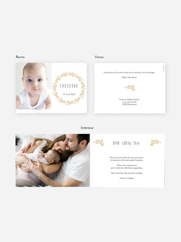 Faire-part naissance Couronne scintillante
