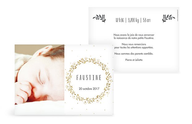 Faire-part naissance Couronne scintillante