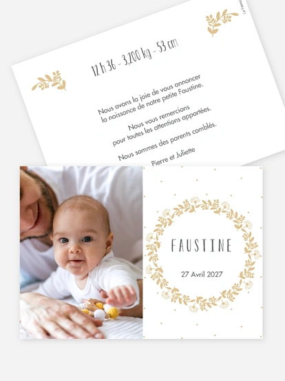 Faire-part naissance Couronne scintillante