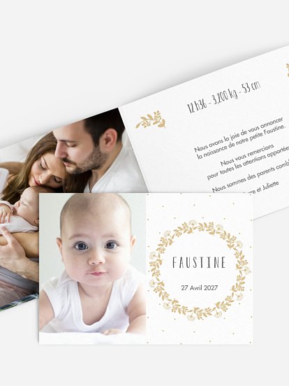 Faire-part naissance Couronne scintillante