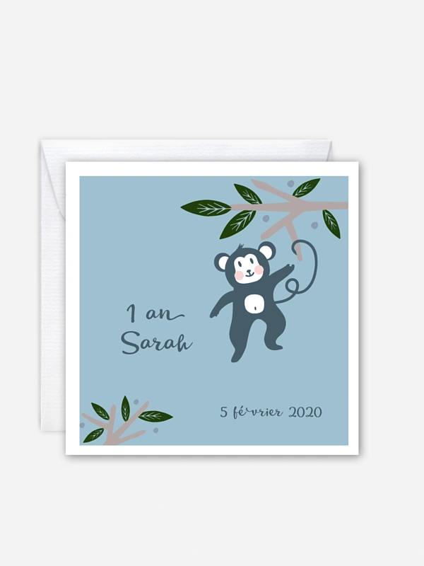 Invitation Anniversaire Enfant Petit Singe