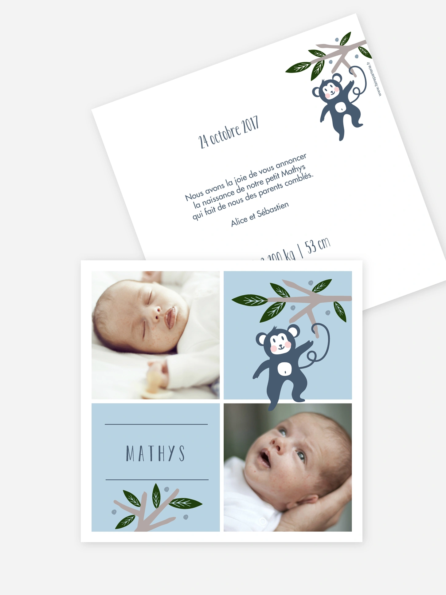 Faire-part naissance Petit singe