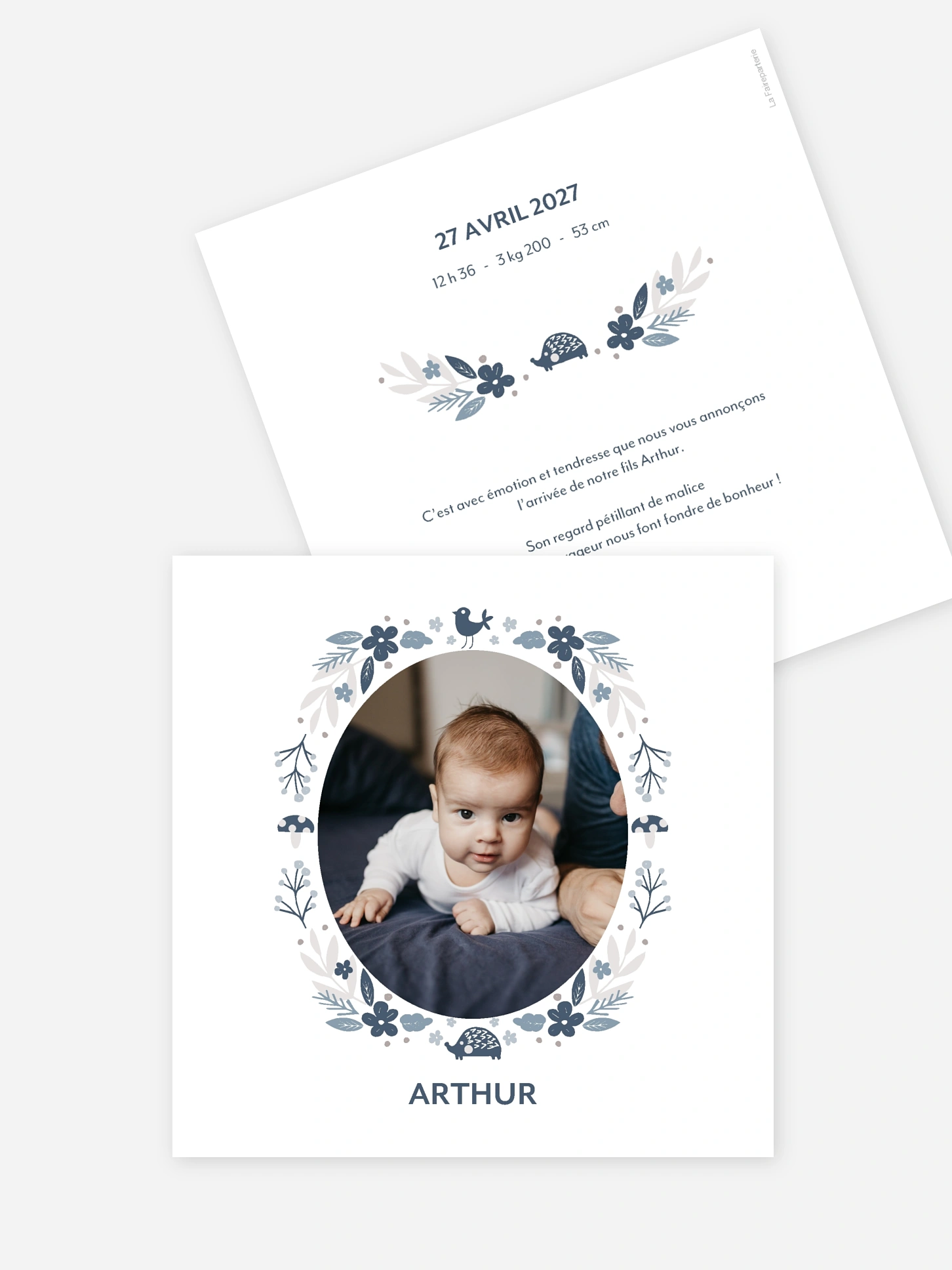 Faire-part naissance Dans les bois