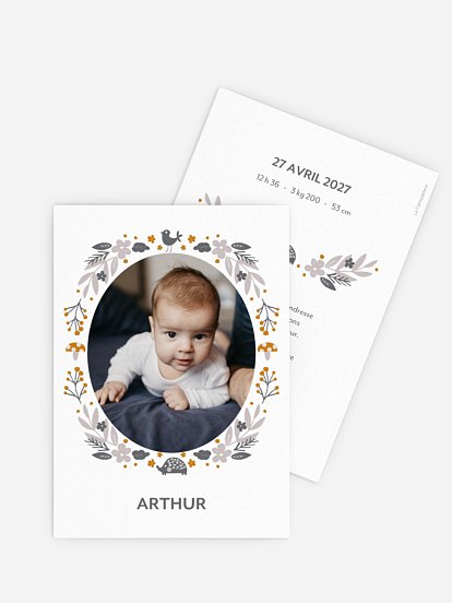 Faire-part naissance Dans les bois