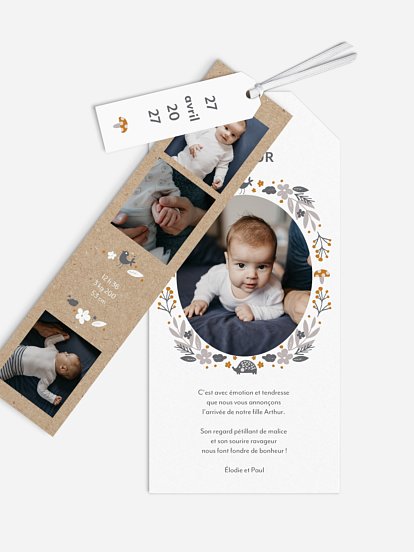 Faire-part naissance Dans les bois