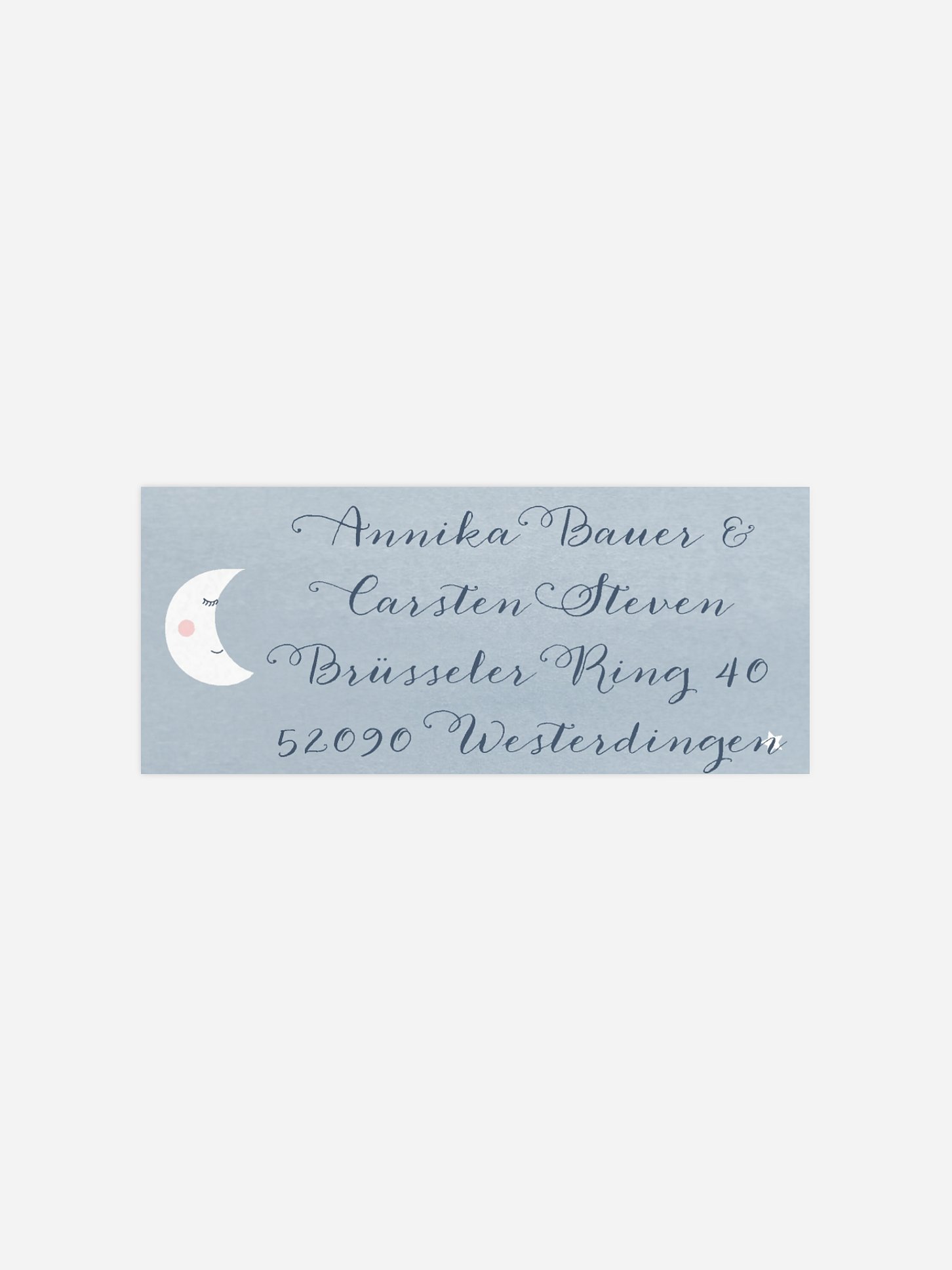 Absenderaufkleber Geburt Mond