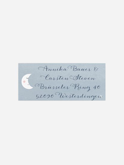 Absenderaufkleber Geburt Mond